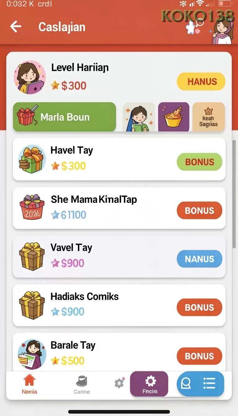 Cuplikan layar REJEKIBET — aktivitas