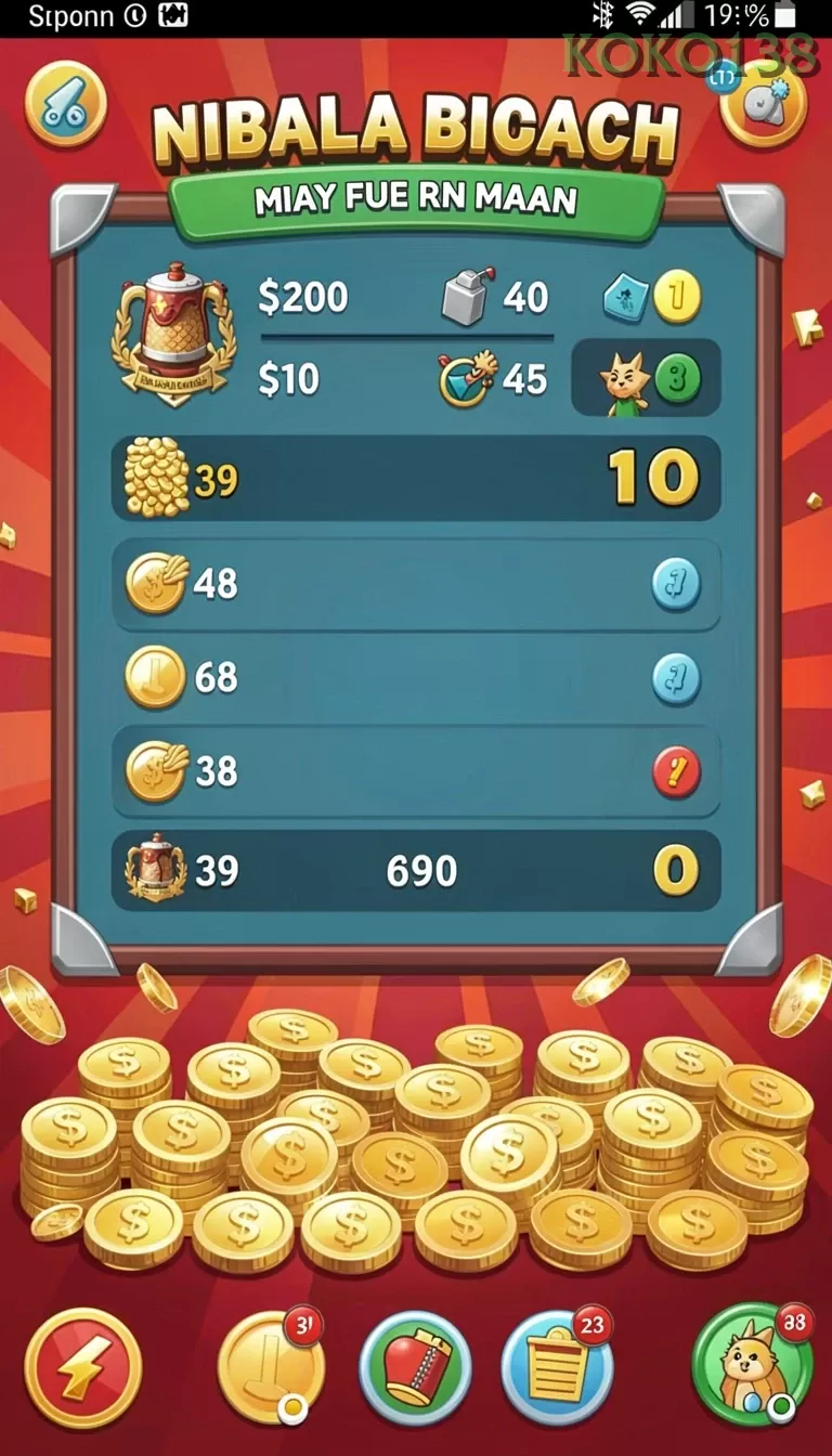 Cuplikan layar AWANLUCK — menu navigasi